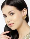 YouBella Gold-Plated Textured Circular Oversized Studs